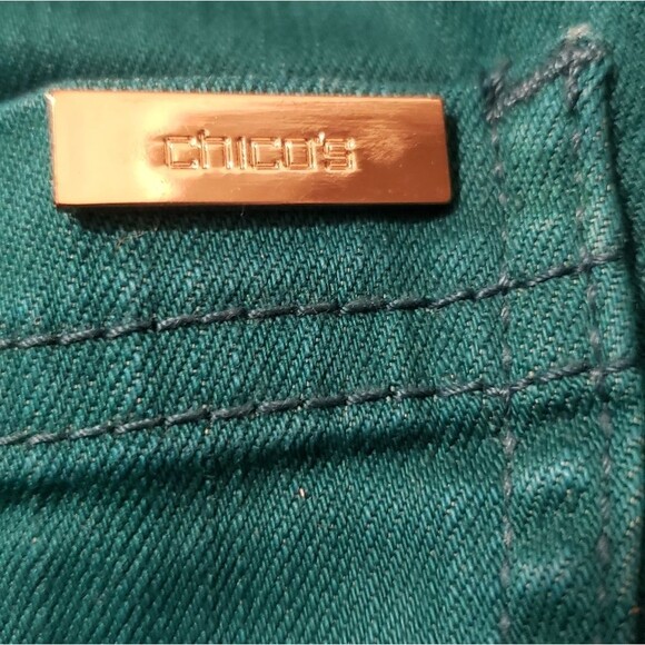 Chico’s So Slimming Straight Leg Green Jean size 00 US XS/2 - Picture 4 of 11